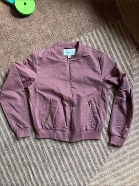 VILA Mauve lightweight Bomber Jacket - Women's Lightweight Zip Front